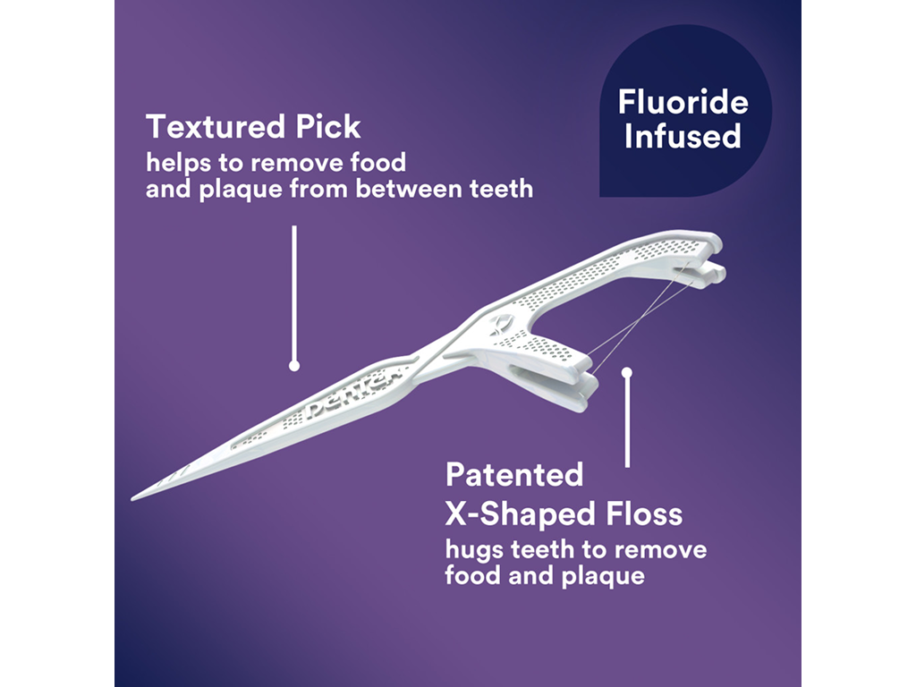 DenTek Cross Flosser Plaque Control Floss Picks – Mouthwash Blast, 75 Count
