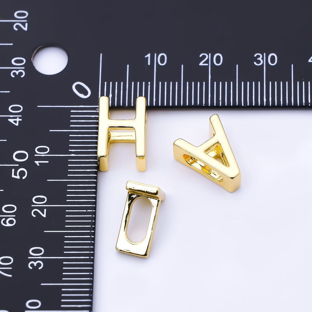 24K Gold Filled 13mm Personalized Minimalist Initial Letter Alphabet Bead | AF131 - AF143