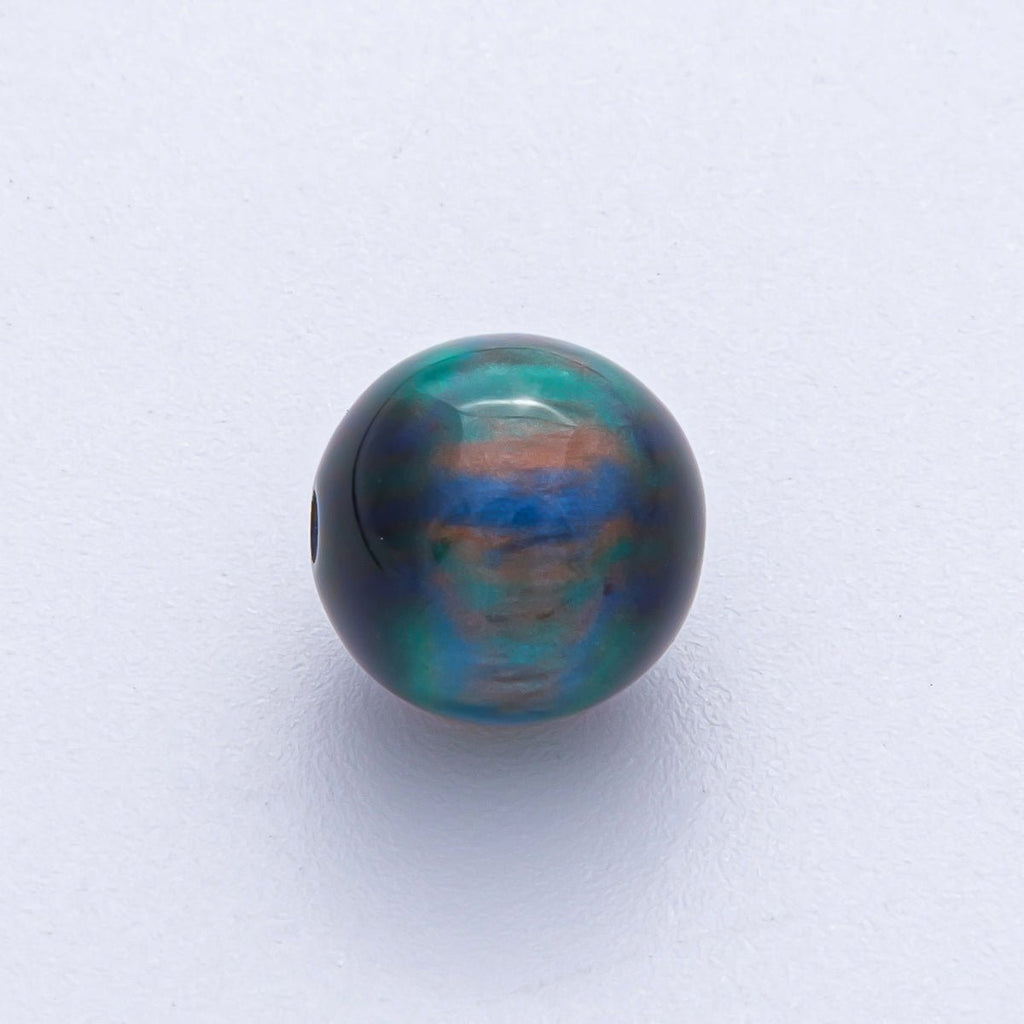 10 pcs 12mm Dark Teal, Yellow, Blue, Purple, Brown, Green Glitter Resin Round Bead | B569 - B583