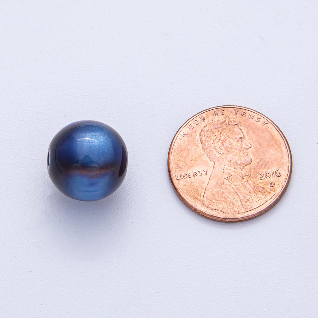 10 pcs 12mm Dark Teal, Yellow, Blue, Purple, Brown, Green Glitter Resin Round Bead | B569 - B583