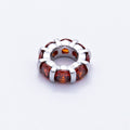 10.5mm Personalized Birthstone Micro Paved Round CZ Rondelle Spacer Set | Beads-00101 ~ Beads-00112