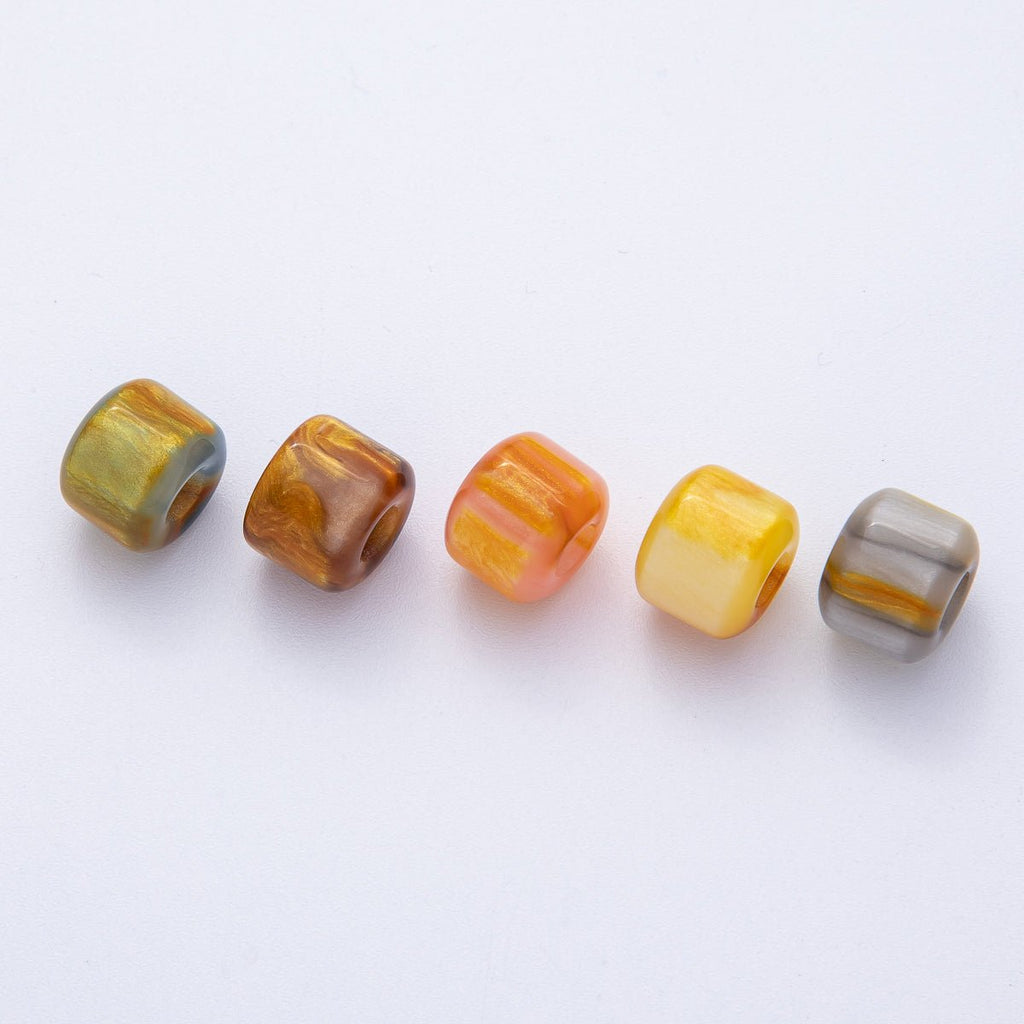 10pcs 12.5mm Blue, Pink, Grey, Yellow, Brown Glitter Acrylic Resin Rondelle Bead | B549 - B851