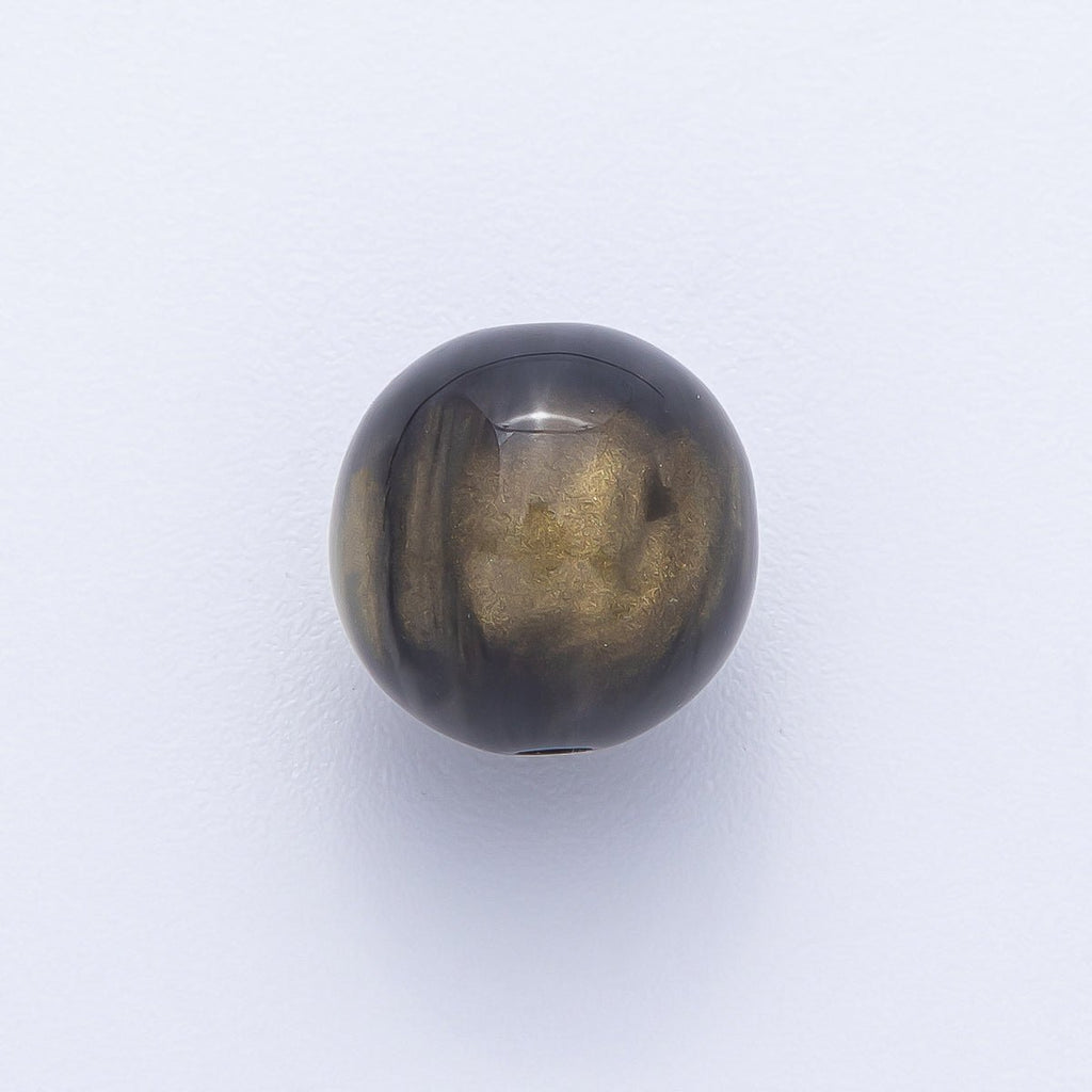 10pcs 12mm Black, White, Blue, Green, Grey, Pink, Red, Teal Glitter Resin Round Bead | B686 - B694
