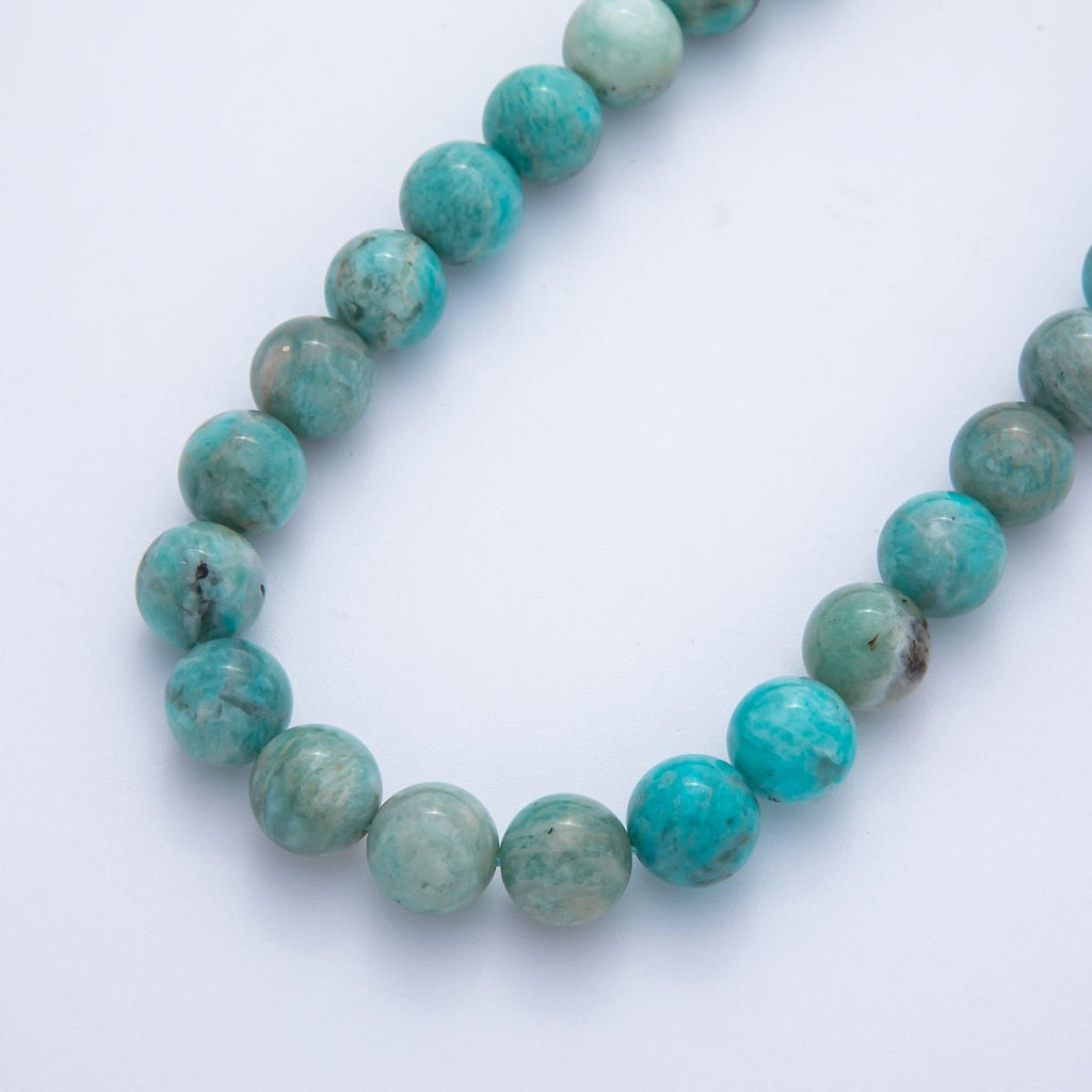 11.8mm Blue Teal Turquoise Natural Gemstone Round Strand Finding | WA-4101