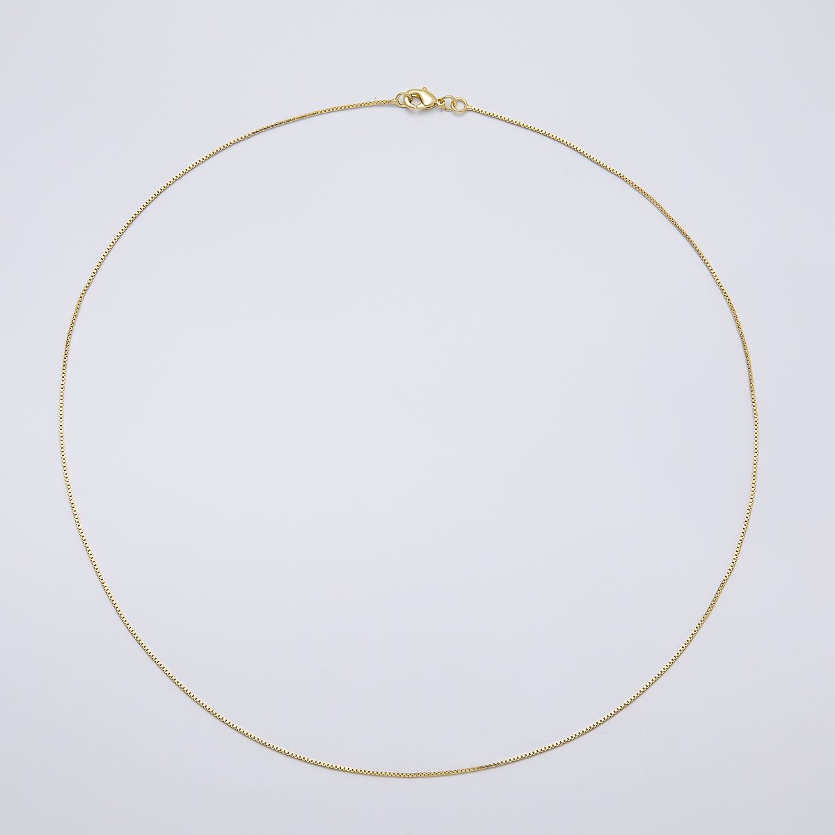 14K Gold Filled 0.6mm Minimalist Box Chain 19.5 Inch Necklace | WA-04273