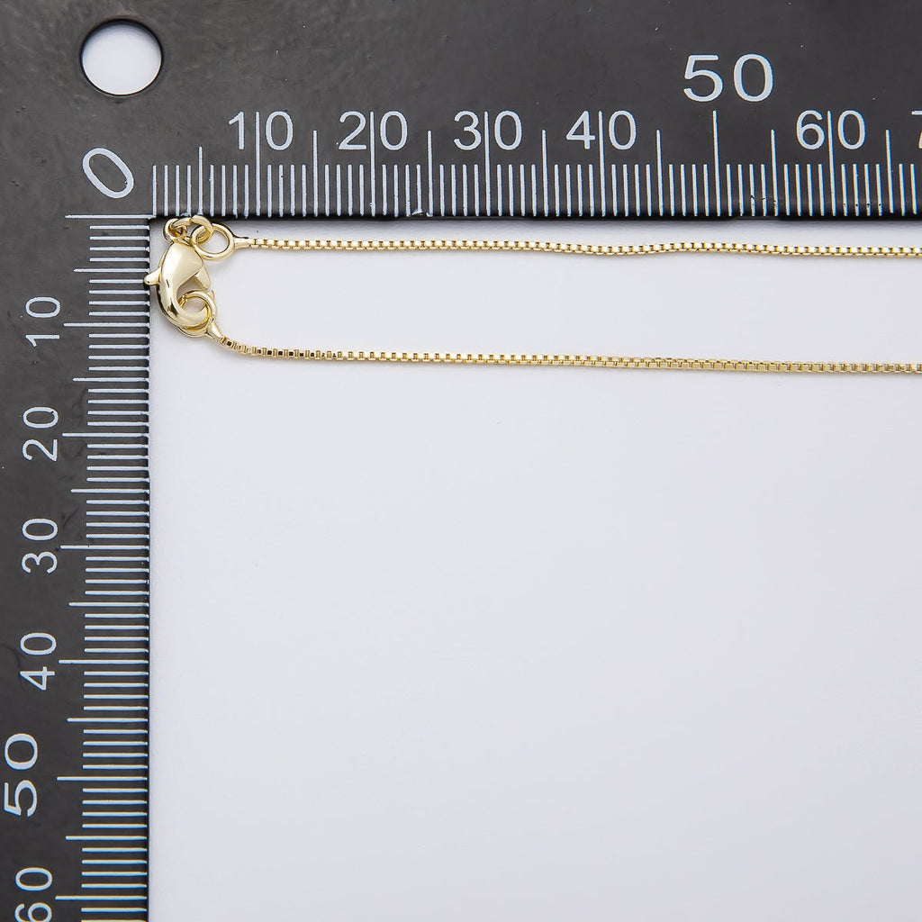 14K Gold Filled 0.8mm Minimalist Box Chain 19.5 Inch Necklace | WA-04274