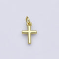 14K Gold Filled 12mm Minimalist Cross Mini Charm | AH638
