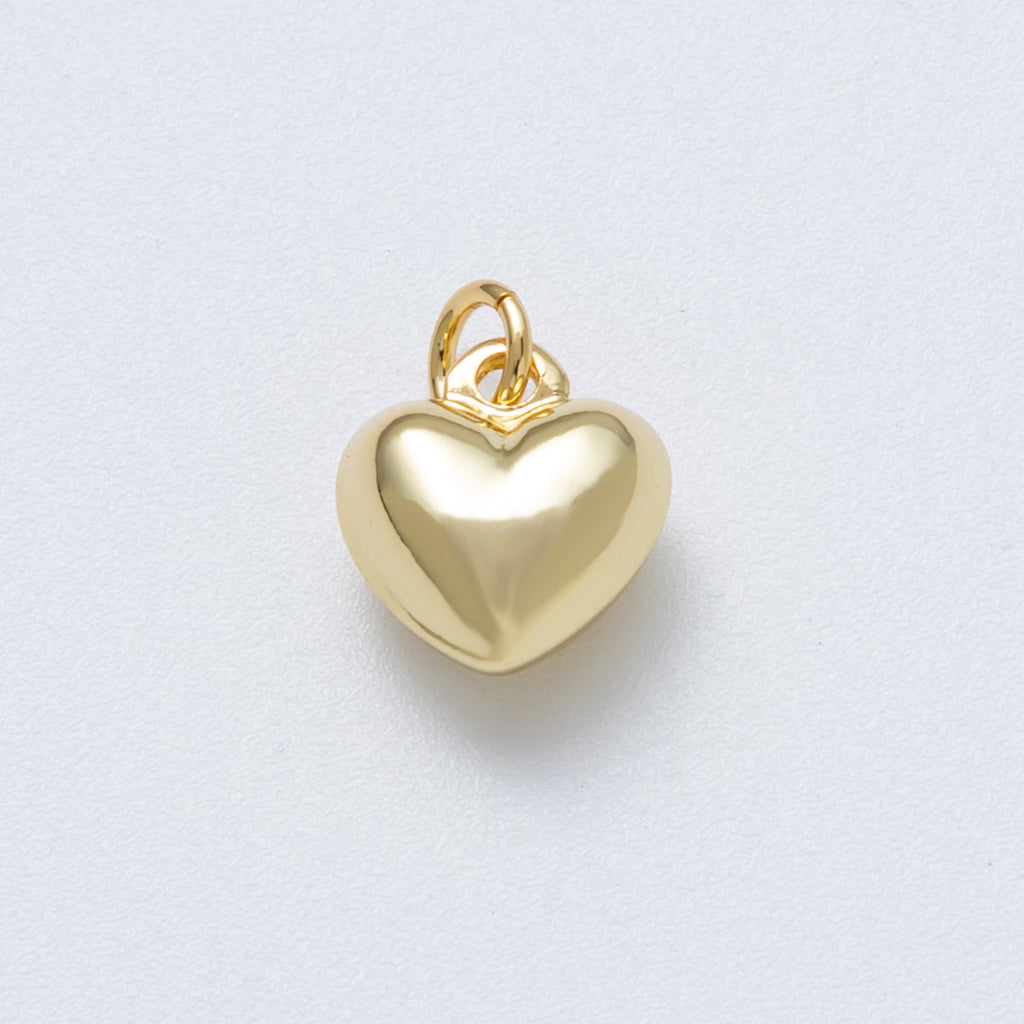 14K Gold Filled 12mm Minimalist Heart 3D Multidimensional Charm | Charms-00035