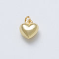 14K Gold Filled 12mm Minimalist Heart 3D Multidimensional Charm | Charms-00035