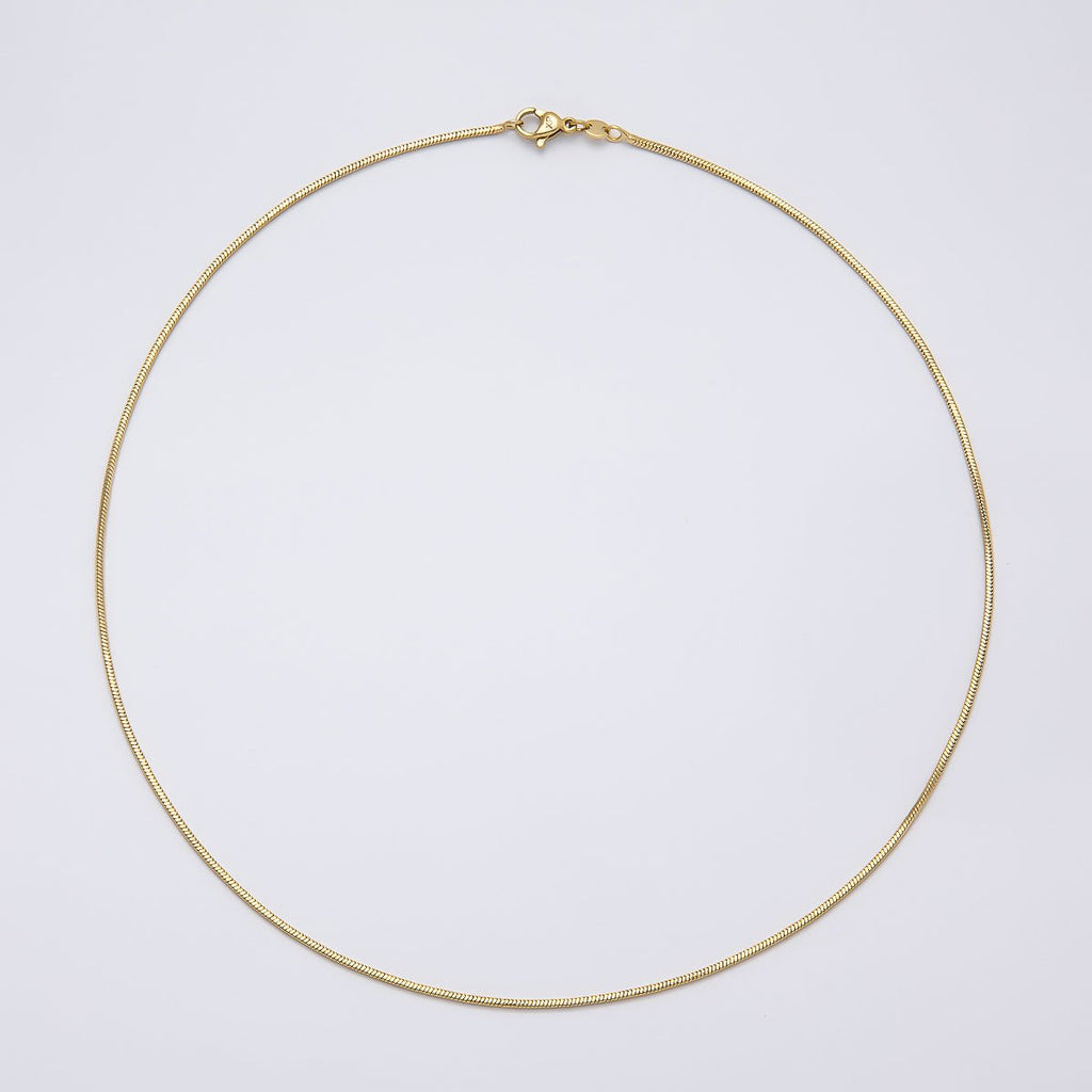 14K Gold Filled 1.2mm Ribbed Minimalist Snake Chain 18 Inch, 20 Inch Necklace | WA-04284  WA-04285