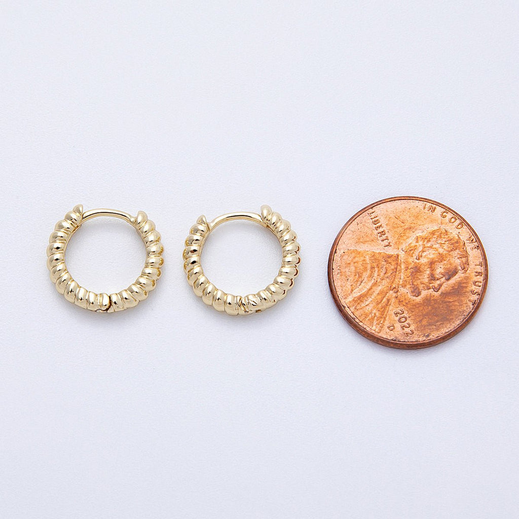 14K Gold Filled 13mm Croissant Cartilage Huggie Earrings | Earrings-00177