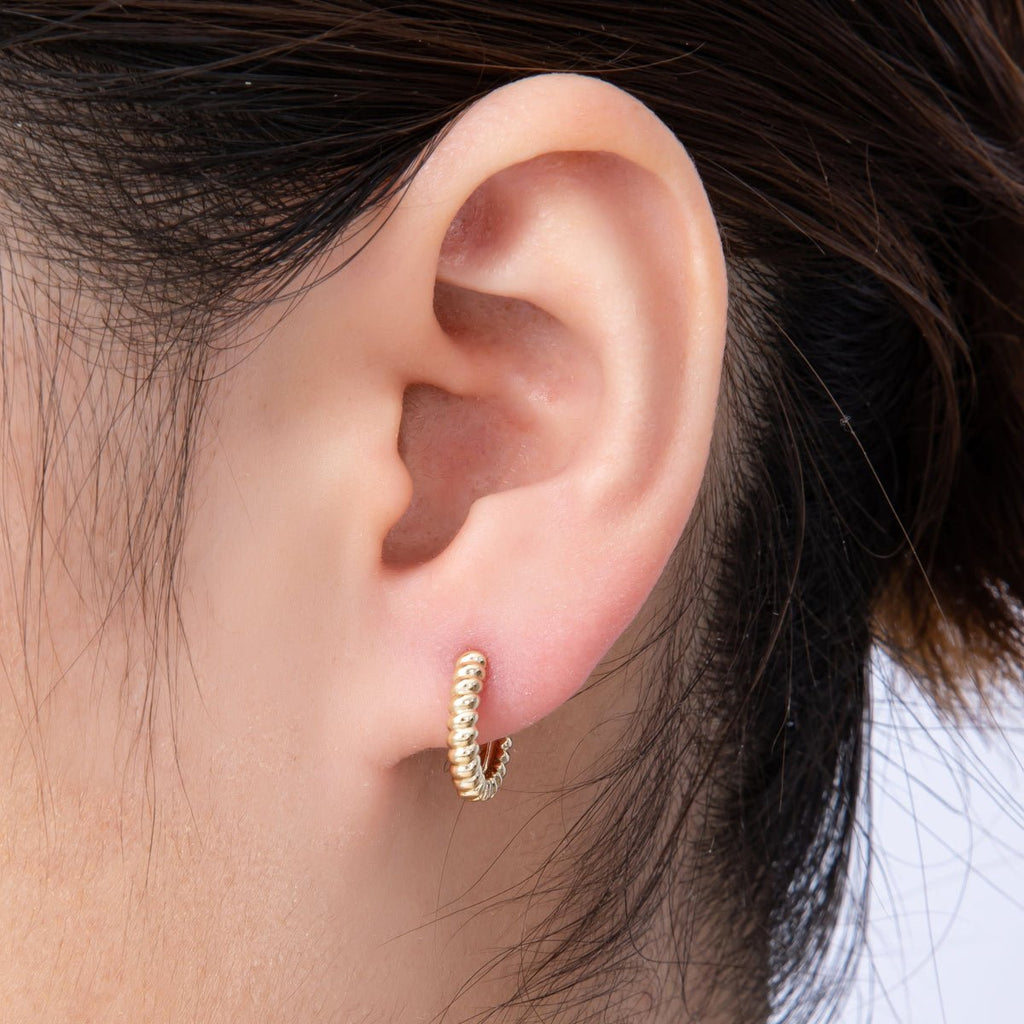 14K Gold Filled 13mm Croissant Cartilage Huggie Earrings | Earrings-00177