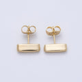14K Gold Filled 14.5mm Minimalist Rectangular Stud Earrings | Earrings-00026