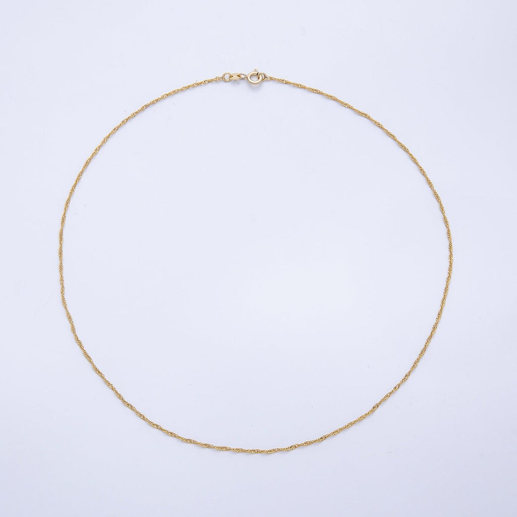 14K Gold Filled 1.5mm Classic Singapore Chain 18 Inch Necklace | WA-04281