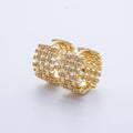 14K Gold Filled 16.5mm Micro Paved CZ Woven Ribbed Huggie Earring in Gold & Silver | EARRINGS-00006-00007