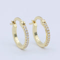 14K Gold Filled 16mm Micro Paved CZ Latch Hoop Earrings | Q061