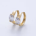 14K Gold Filled 17.3mm Clear CZ Oval Solitaire Cartilage Huggie Earrings | Earrings-00090