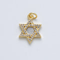 14K Gold Filled 18mm Shell Pearl Micro Paved CZ Star of David Religious Charm in Gold & Silver | Charms-00018 Charms-01682