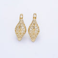 14K Gold Filled 19mm Cross Filigree Open English Lock Hoop Earrings | Earrings-00357