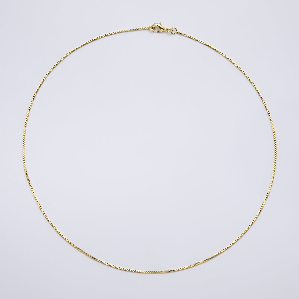 14K Gold Filled 1mm Minimalist Box Chain 18 Inch, 20 Inch Necklace | WA-04275 - WA-04276