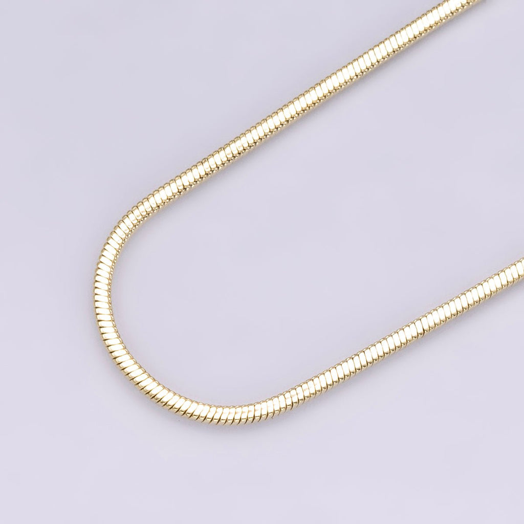 14K Gold Filled 1mm Minimalist Ribbed Snake Chain 20 Inch Necklace | WA-04286