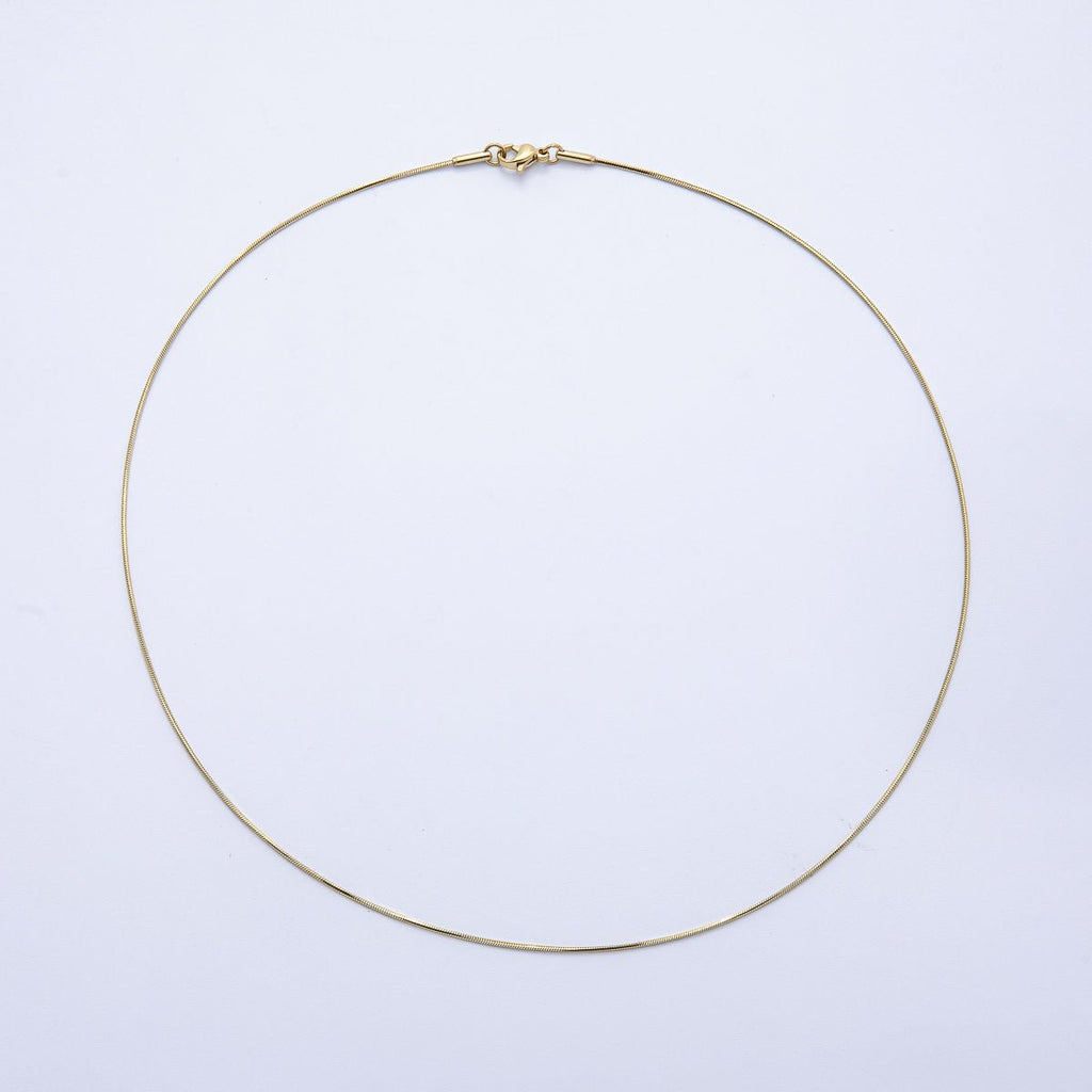 14K Gold Filled 1mm Minimalist Snake Chain 18 Inch Necklace | WA-04252