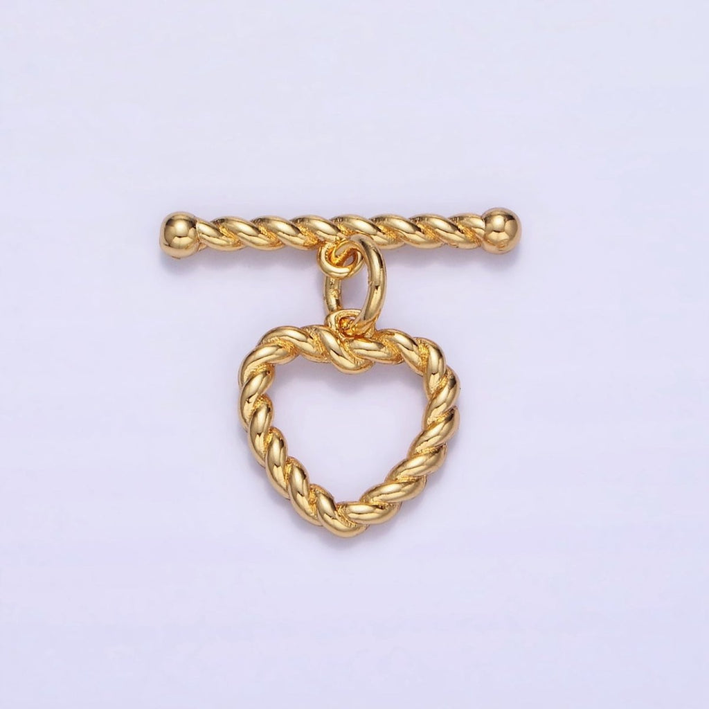 14K Gold Filled 20mm Heart Croissant Toggle Clasps Closure Findings | Z778