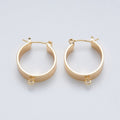 14K Gold Filled 22mm Minimalist Wide Drop Latch Hoop Earrings Findings | Findings-400003