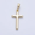 14K Gold Filled 24mm Thin Plain Religious Cross Pendant | Charms-00456
