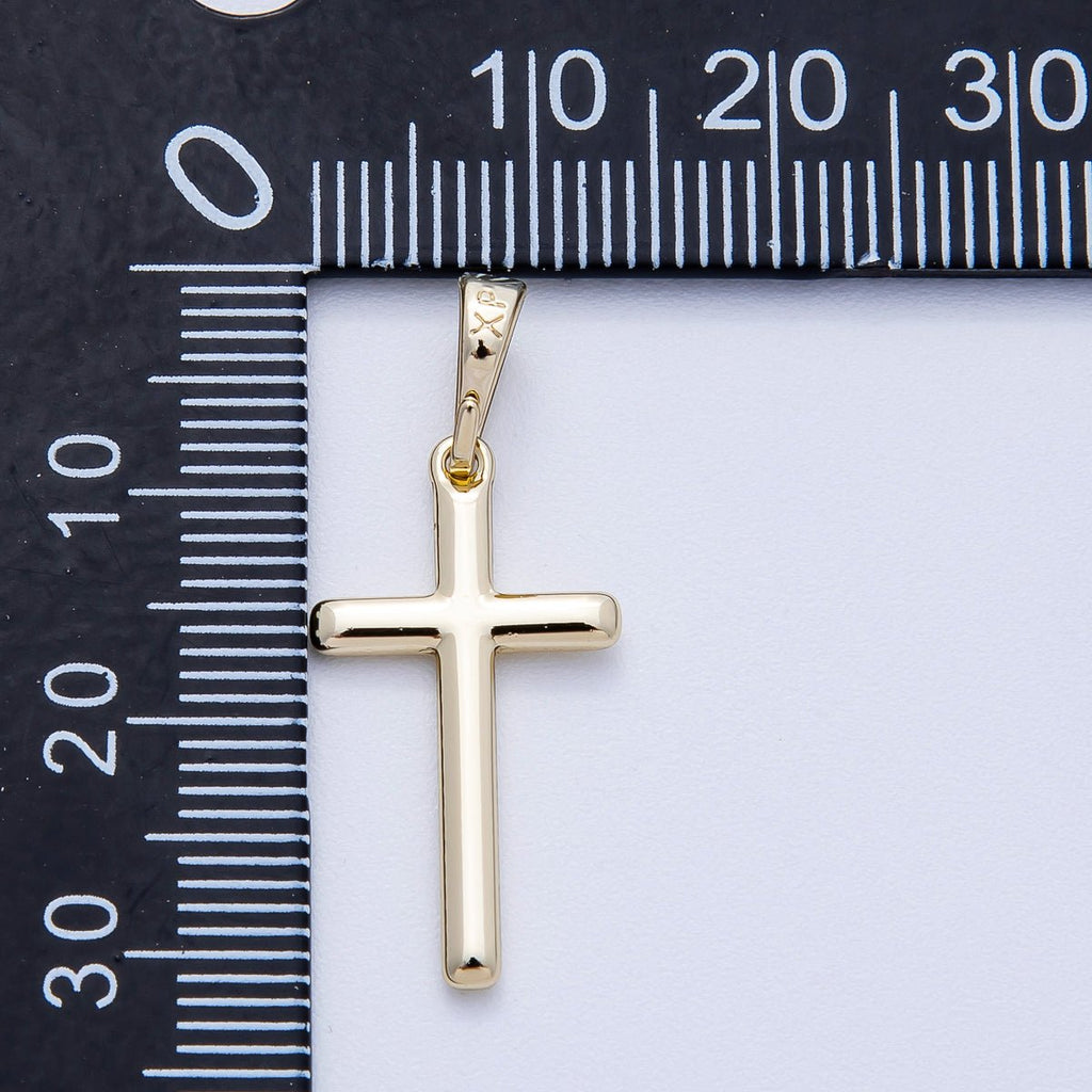 14K Gold Filled 24mm Thin Plain Religious Cross Pendant | Charms-00456