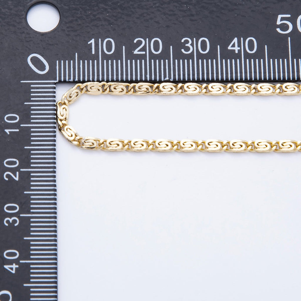 14K Gold Filled 2.5mm Minimalist Scroll Chain 18 Inch Necklace | WA-04195