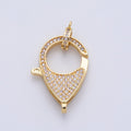 14K Gold Filled 26.5mm Micro Paved CZ Lobster Claw Clasps Finding | Z1524