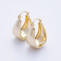 14K Gold Filled 27mm Minimalist Wide U-Shaped Dome Latch Hoop | Earrings-00188