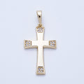 14K Gold Filled 29mm Micro Paved CZ Passion Cross Pendant | Charms-00352
