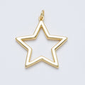 14K Gold Filled 32.5mm Minimalist Open Celestial Star Charm | Charms-00036