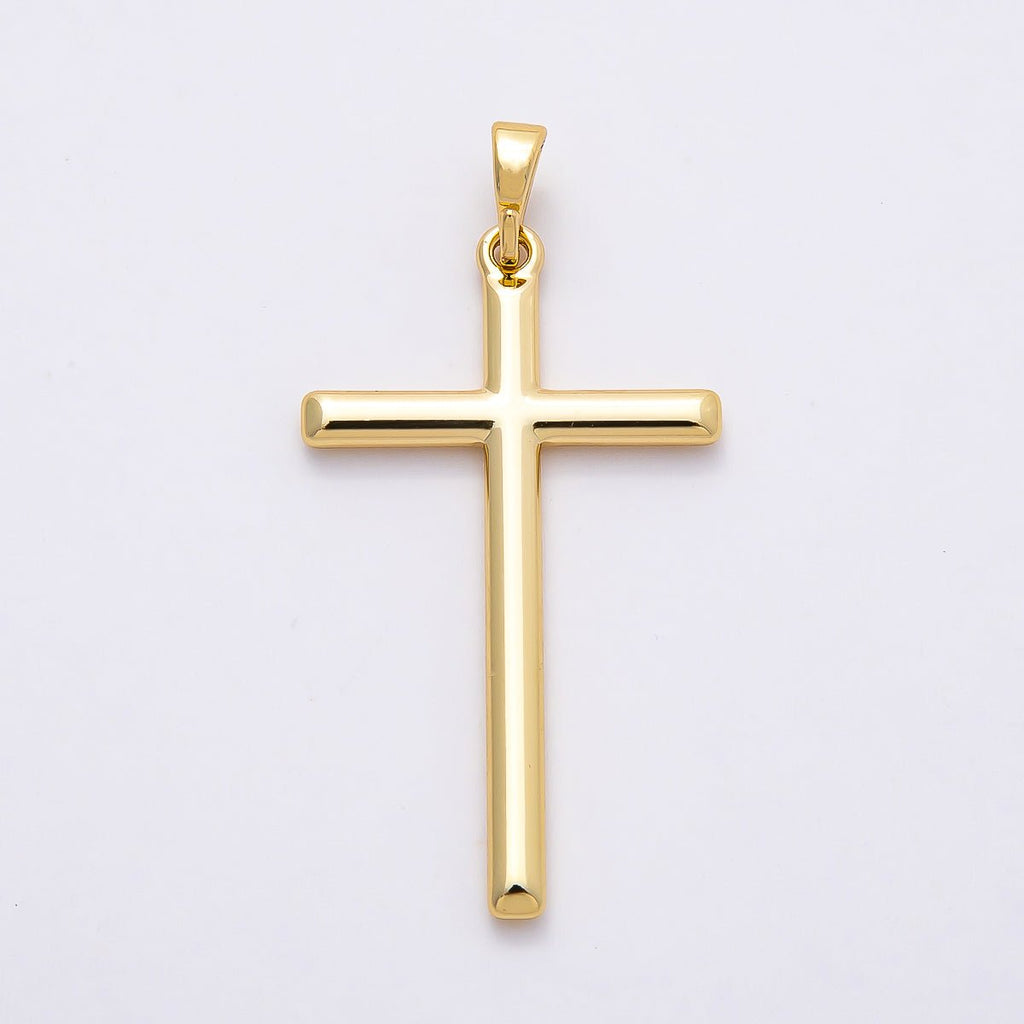14K Gold Filled 36mm Plain Religious Cross Charm | Charms-00666