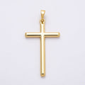 14K Gold Filled 36mm Plain Religious Cross Charm | Charms-00666