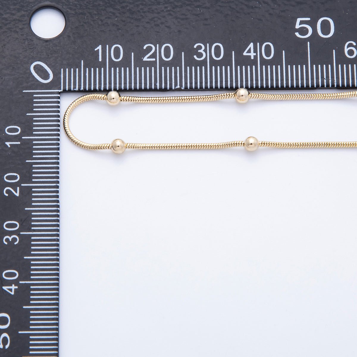 14K Gold Filled 3mm Round Ball Satellite Snake Chain 19 Inch Necklace | WA-04194