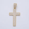 14K Gold Filled 47.5mm Micro Paved CZ Religious Cross Pendant | CHARMS-00137