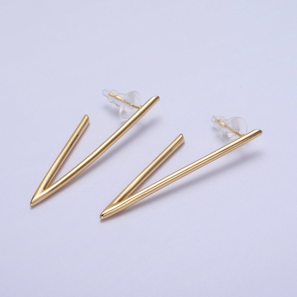 14K Gold Filled 50mm Minimalist Triangle Hoop Earrings Hoop Earrings in Gold & Silver