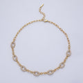 14K Gold Filled 5mm Clear Micro Paved CZ Cable Paperclip Chain 18 Inch Necklace | WA-4094