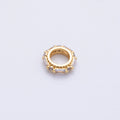 14K Gold Filled 9.8mm Clear CZ Baguette Round Rondelle Spacer Bead | Beads-00002