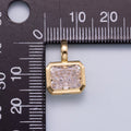 14K Gold Filled Clear Baguette, Oval, Marquise CZ Bezel Collar Chain Pendant in Gold & Silver | Charms-00750 ~ Charms-00752