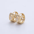 14K Gold Filled 13mm Clear Marquise CZ Wide Dome Cartilage Huggie | Earrings-00073
