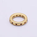 16K Gold Filled 10mm Birthstone CZ Dotted Spacer Beads | Beads-00339 ~ Beads-00348