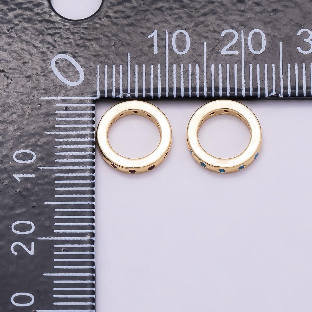16K Gold Filled 10mm Birthstone CZ Dotted Spacer Beads | Beads-00339 ~ Beads-00348