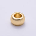 16K Gold Filled 10mm Chubby Round Thick Spacer Rondelle in Gold & Silver | Beads-00239 Beads-00240