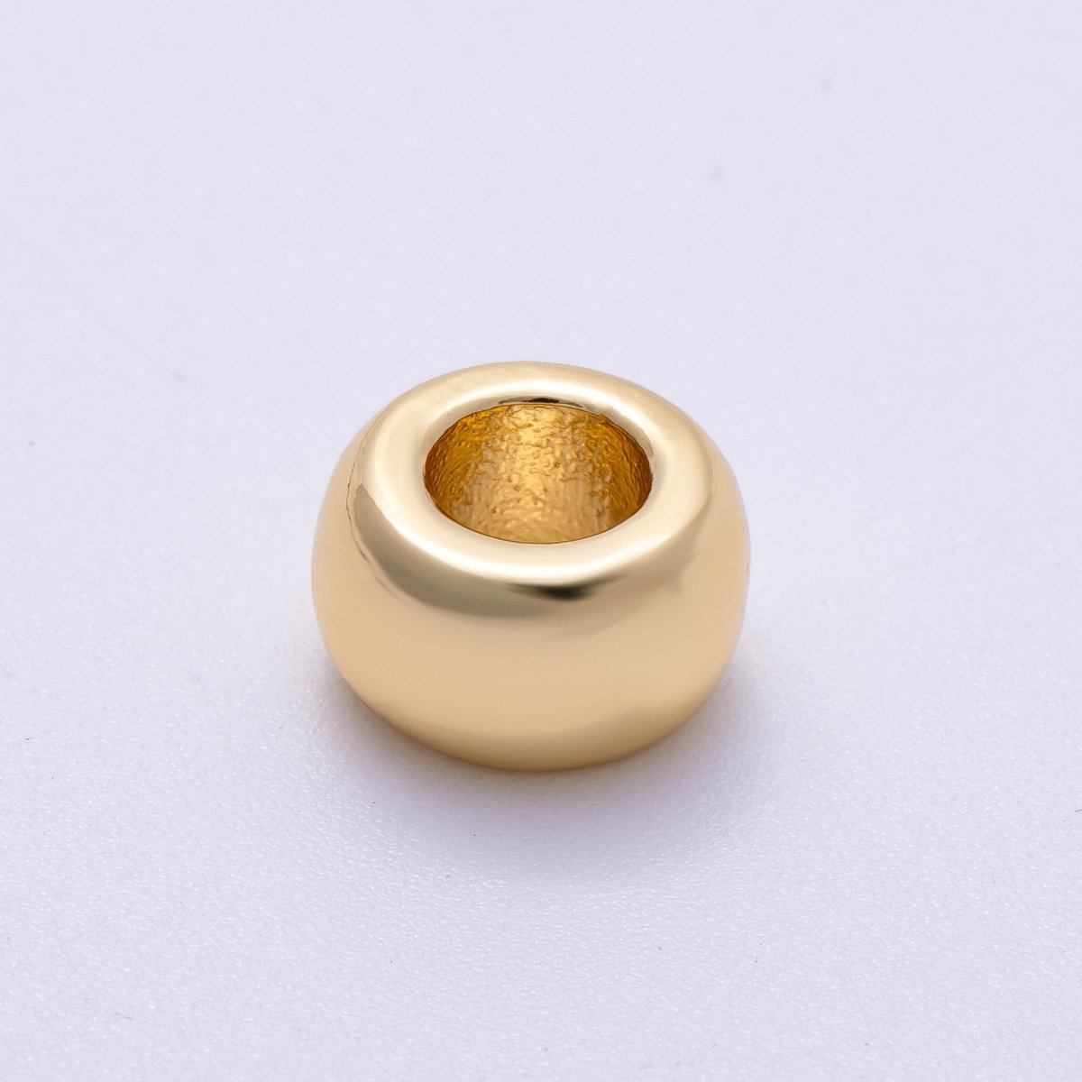 16K Gold Filled 10mm Chubby Round Thick Spacer Rondelle in Gold & Silver | Beads-00239 Beads-00240