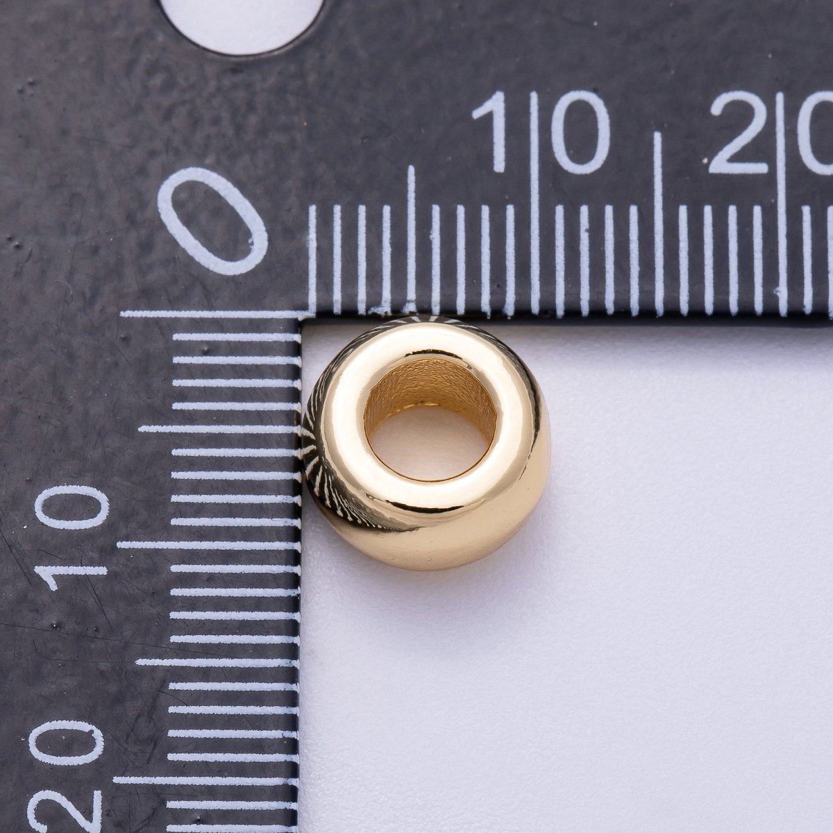 16K Gold Filled 10mm Chubby Round Thick Spacer Rondelle in Gold & Silver | Beads-00239 Beads-00240