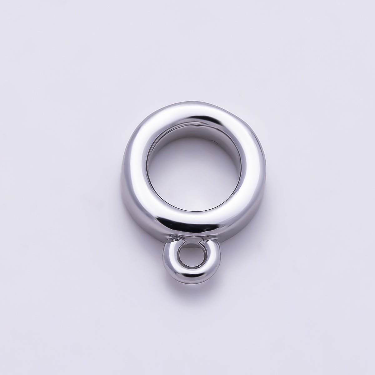 16K Gold Filled 10mm Minimalist Drop Rondelle Collar Chain Bail Findings in Gold & Silver | Findings-00410 Findings-00411